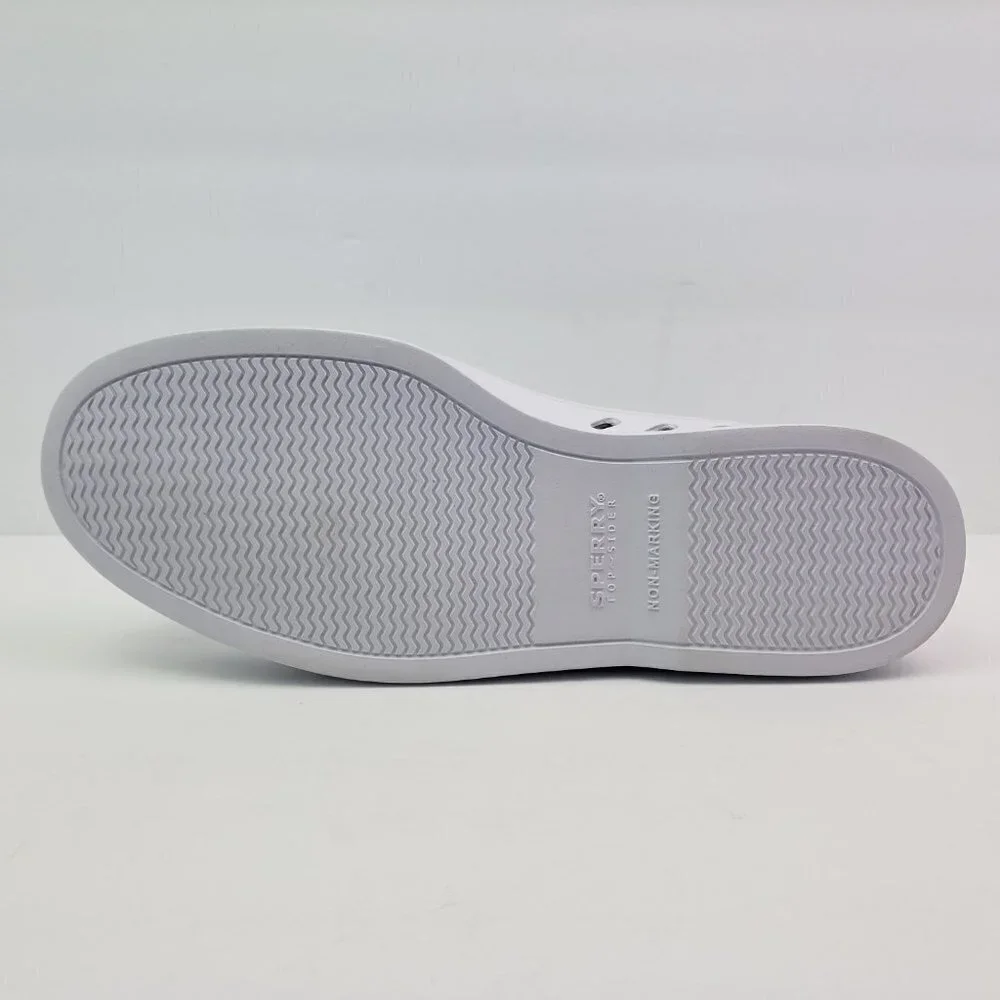 NEW Sperry A/O Float Cozy Mens Size 10 White Slip On Faux Fur Inside Boat Shoes